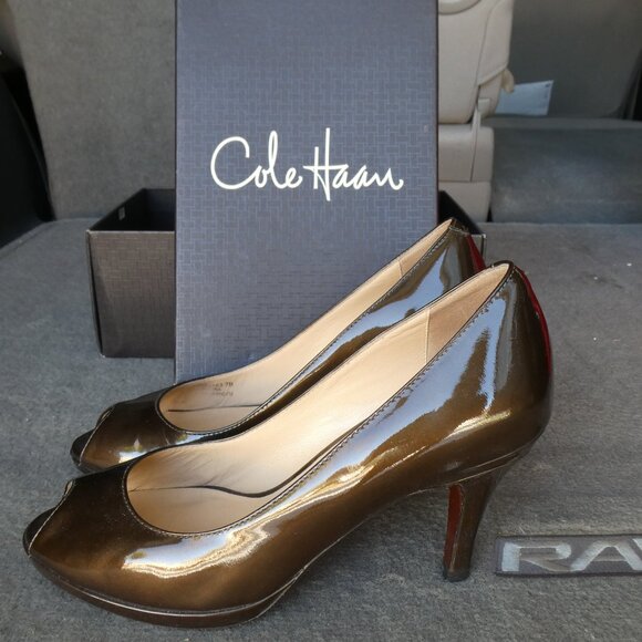 Cole Haan Mahogany Patent Heels - Picture 6 of 8